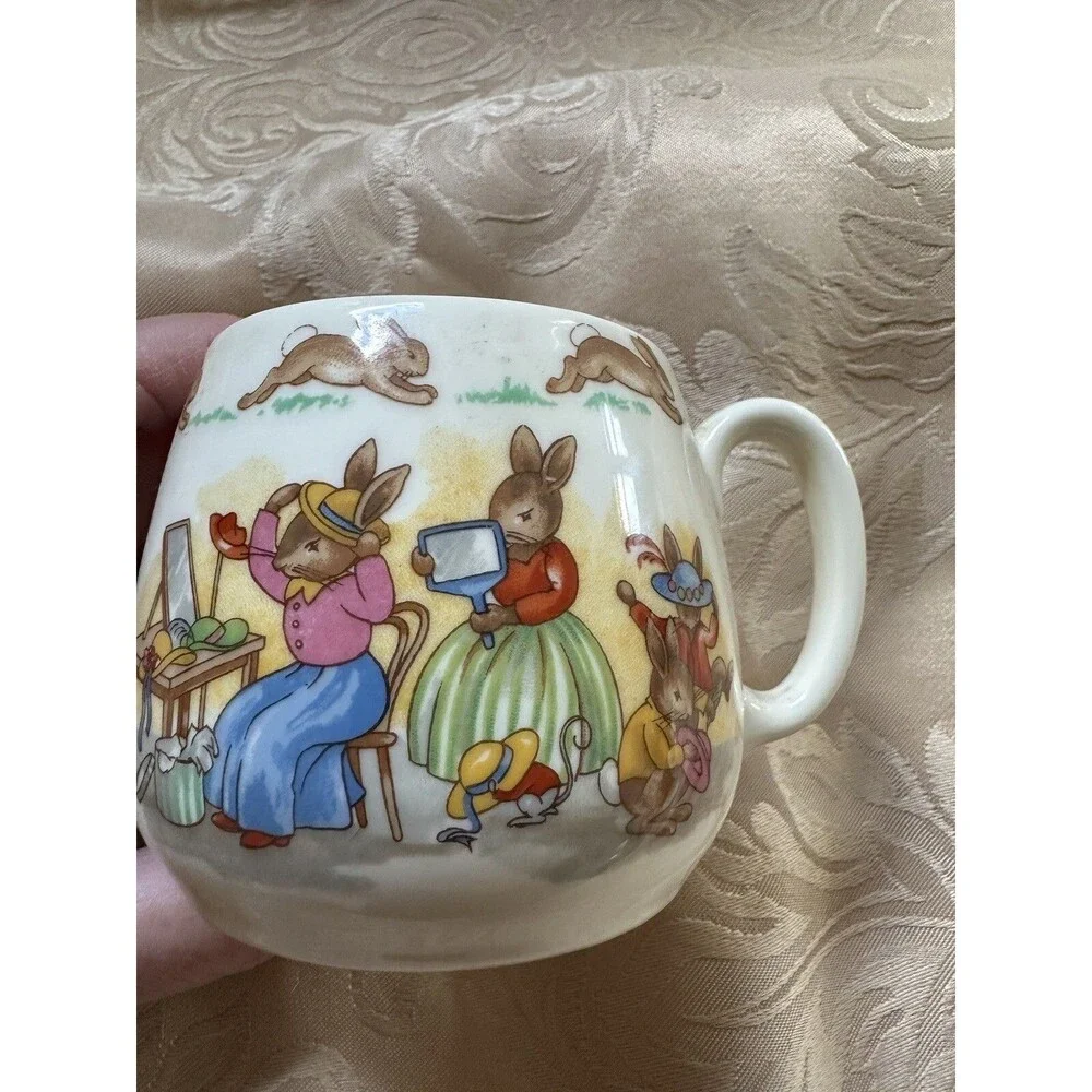 Vintage Royal Doulton Bunnykins Cup And Saucer 1970 Peter Rabbit England